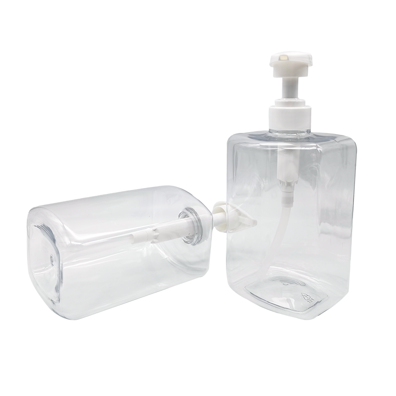 Квадратная прозрачная бутылка лосьона для шампуня и геля для душа