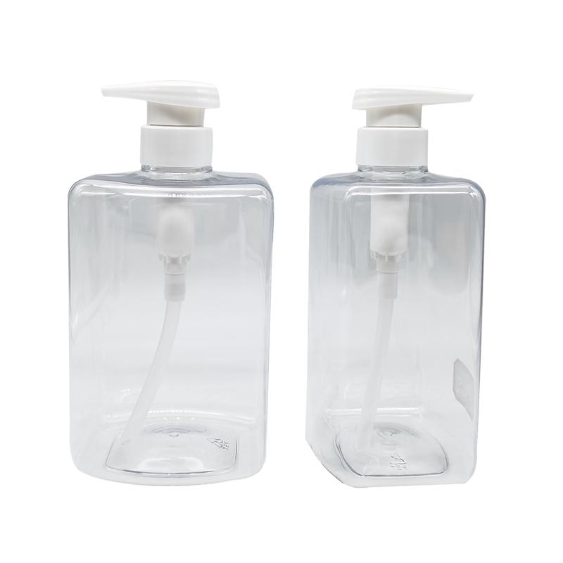 Квадратная прозрачная бутылка лосьона для шампуня и геля для душа
